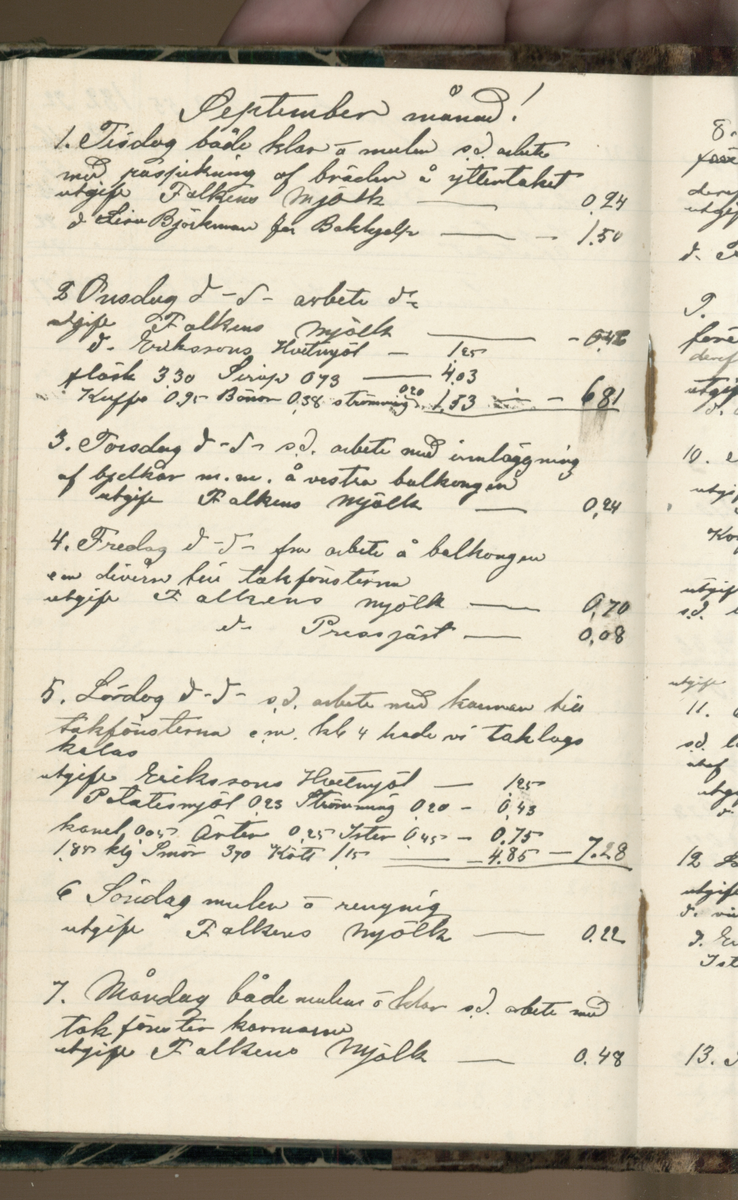 Erik Lindström, Linghed, dagbok 1900-1903