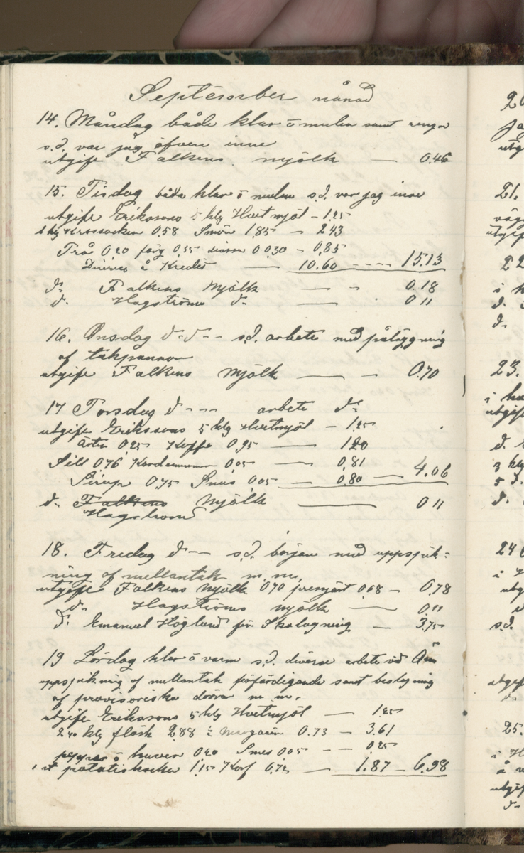 Erik Lindström, Linghed, dagbok 1900-1903