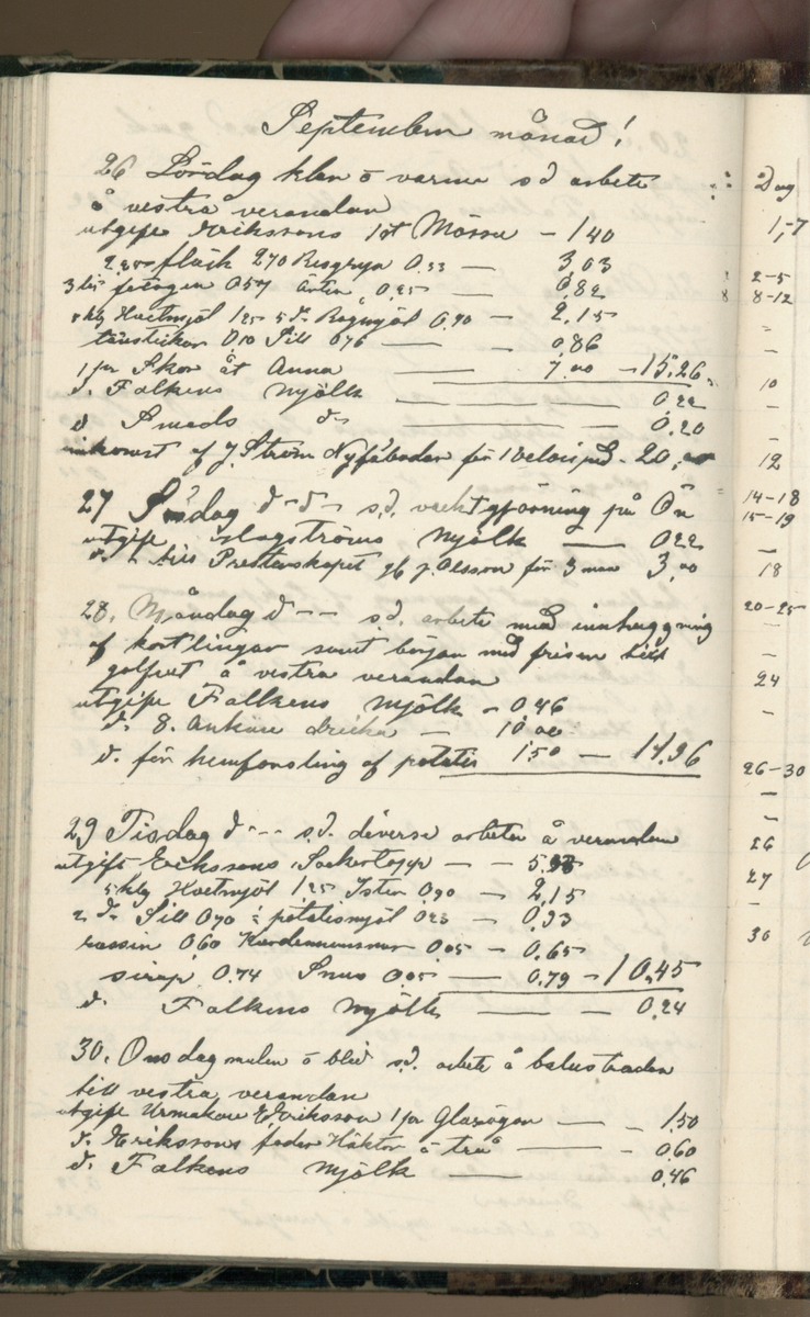 Erik Lindström, Linghed, dagbok 1900-1903