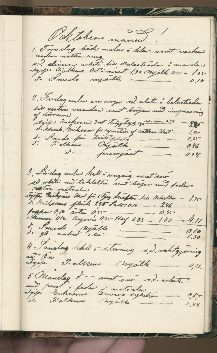 Erik Lindström, Linghed, dagbok 1900-1903