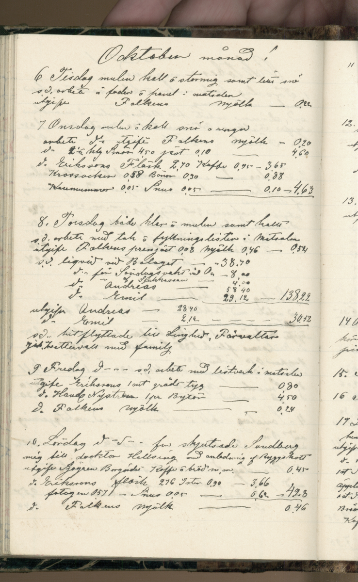 Erik Lindström, Linghed, dagbok 1900-1903