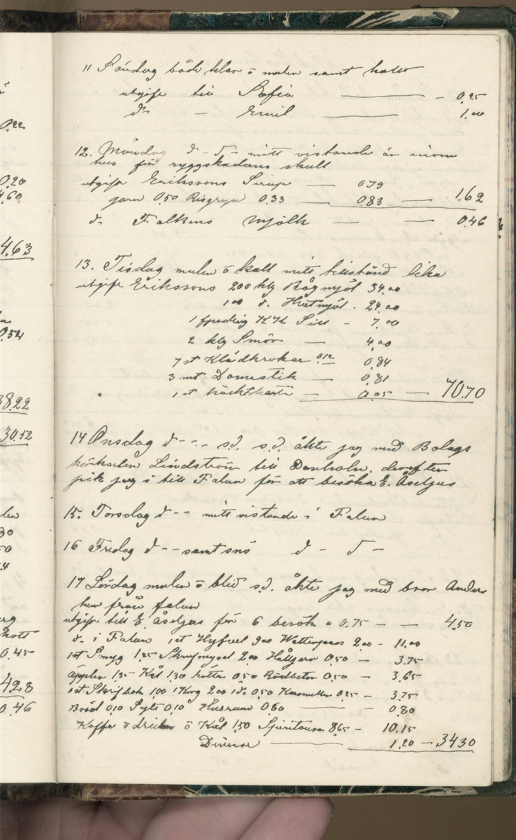 Erik Lindström, Linghed, dagbok 1900-1903