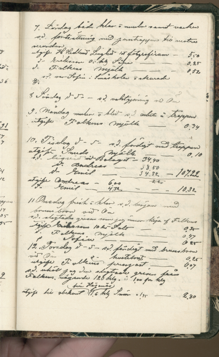 Erik Lindström, Linghed, dagbok 1900-1903