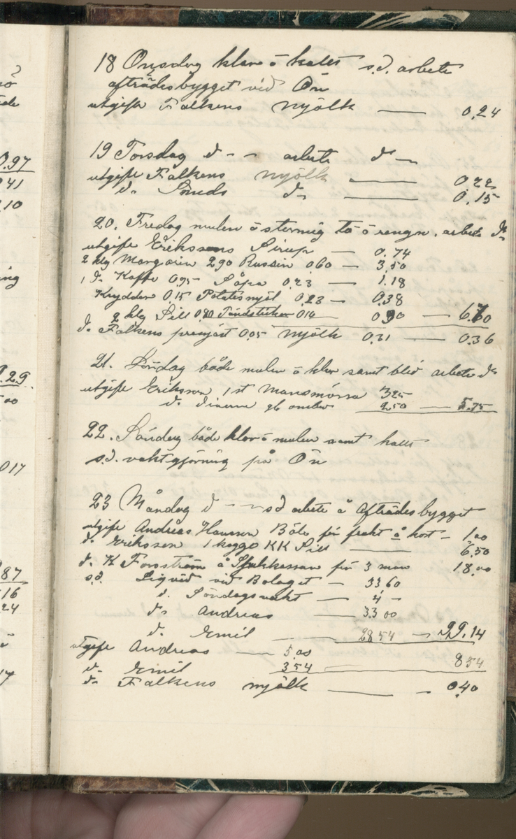 Erik Lindström, Linghed, dagbok 1900-1903