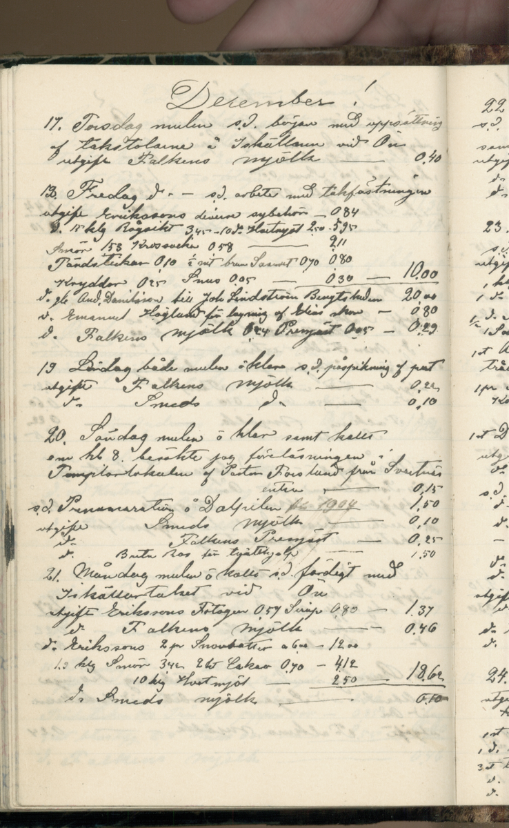 Erik Lindström, Linghed, dagbok 1900-1903