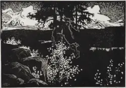 "Från Hökberget" [Träsnitt]