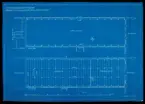 Blåkopia. Ritning överKarlstads mekaniska verkstad. Nybyggnad för materialförråd med mera.