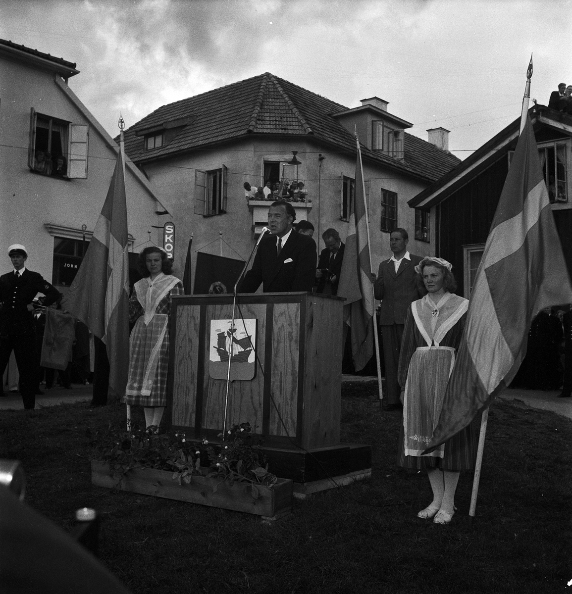 Öregrundsutställningen, prins Bertil invigningstalar, Uppland 1950