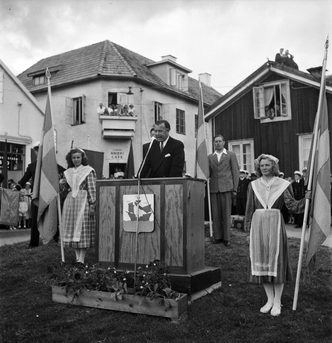 Öregrundsutställningen, prins Bertil invigningstalar, Uppland 1950