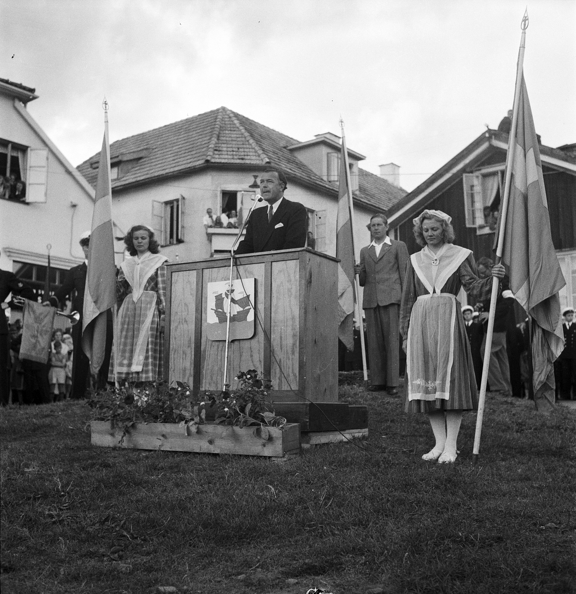 Öregrundsutställningen, prins Bertil invigningstalar, Uppland 1950