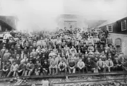 Hauge Bruk, sagbrukpersonalet, Hauge, Rolvsøy ca. 1900. Arbe