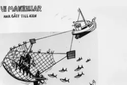 Ett illustrerat julkort kopplat till ubåten Makrillen