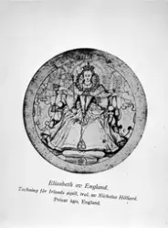Teckning för sigill, drottning Elisabeth av England, Uppsala