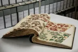 Prøvebok fra Hjula, merket "Trykkvareprøver 1939-41", oppslå