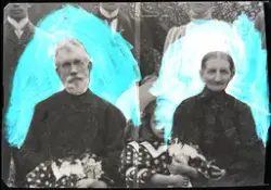 Reprofotografi av ukjent mann og kvinne. Bestillingsarbeid h