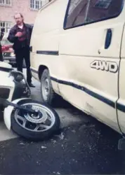 Trafikkulykke med politimotorsykkel