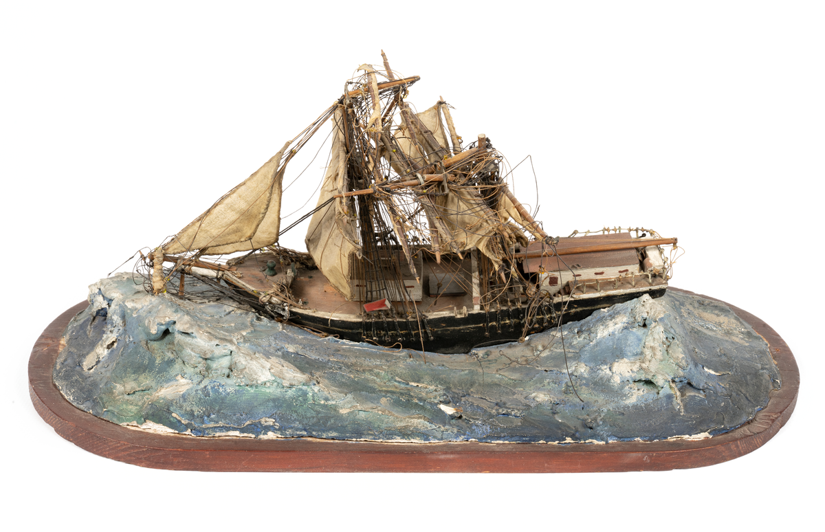 Länsande för stormsegel, sjö av gips.