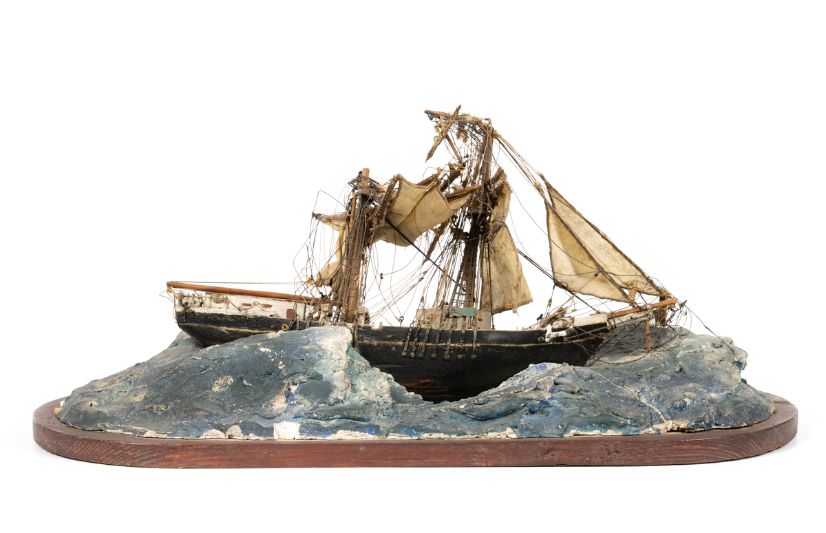 Länsande för stormsegel, sjö av gips.