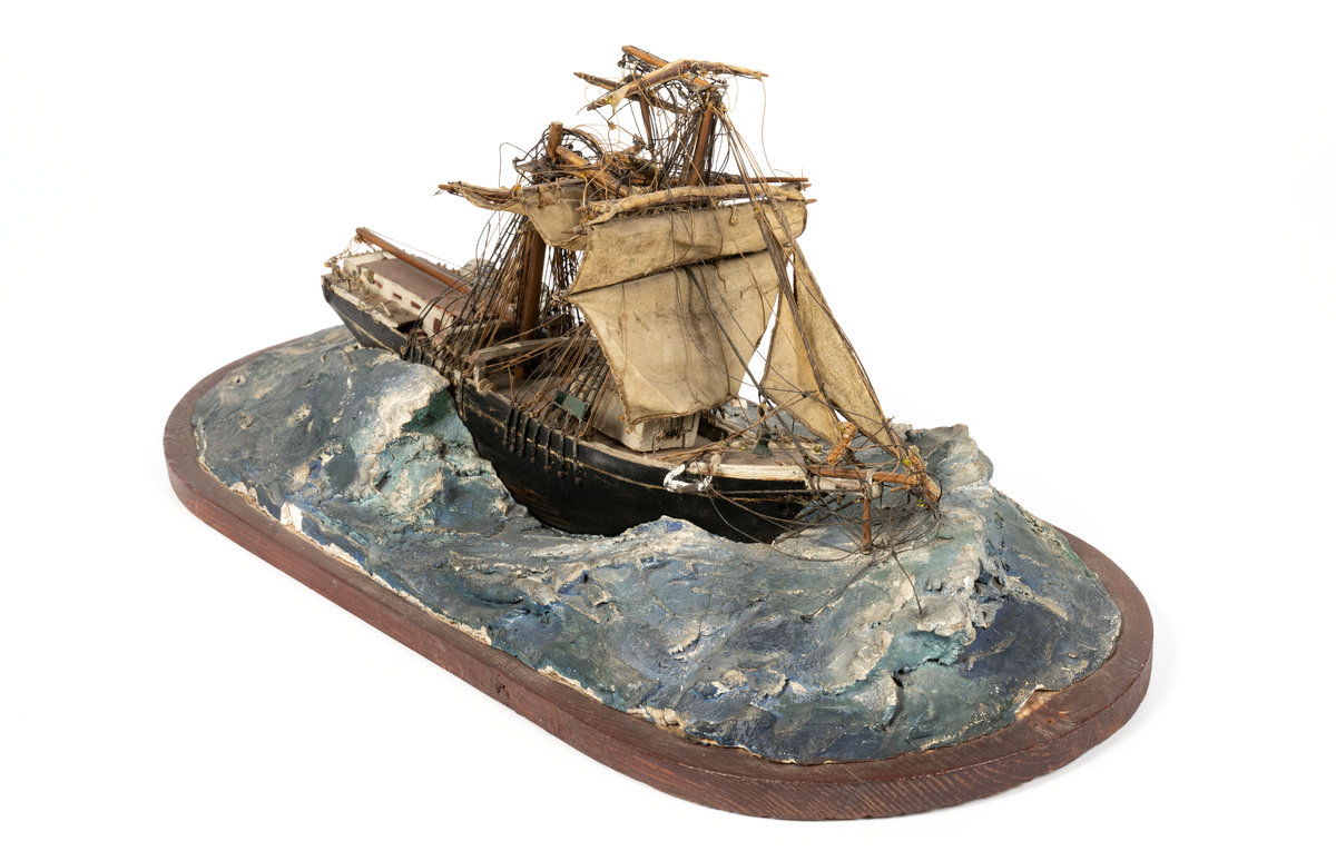 Länsande för stormsegel, sjö av gips.