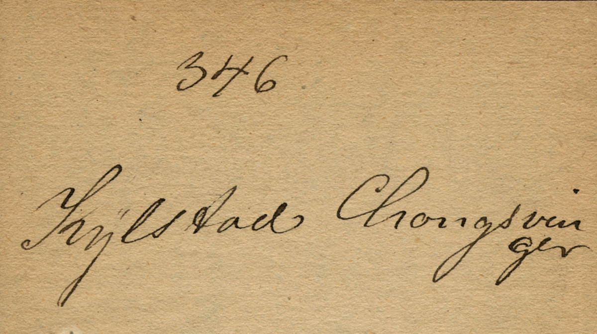 Avfotografering. En ung mann.
Skrevet på papir som er festet til negativet: 346  Kylstad Kongsvinger, se bilde GM_MG.03455_1.