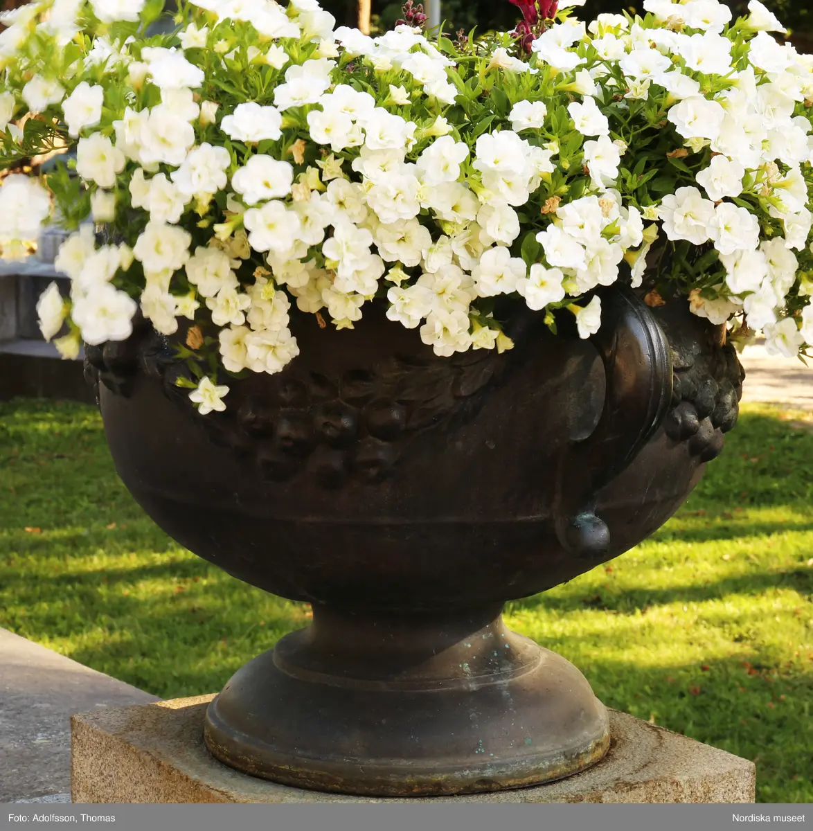 Urnor av gjutjärn gjutna hos Herman Bergmans konstgjuteri, Stockholm. Ingår i en svit om 14 stycken.