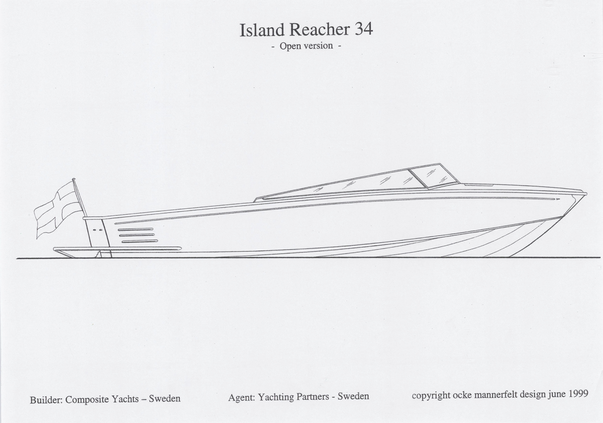 Tre profilritningar till Island Reacher 34