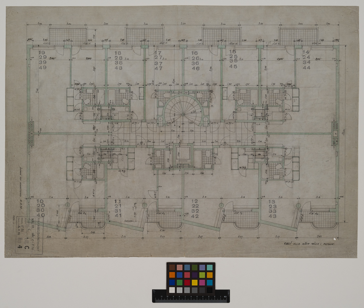 Planritning våning 2-5
Kollektivhus på John Ericssonsgatan 6