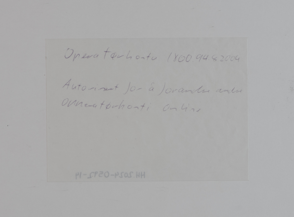 Bruksanvisning for registreringsbenk/memorialplass. Papirer i plastlomme.