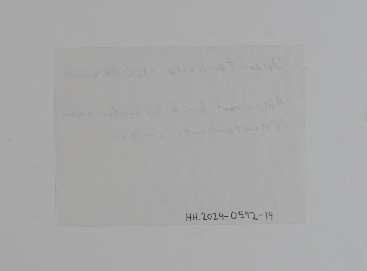 Bruksanvisning for registreringsbenk/memorialplass. Papirer i plastlomme.