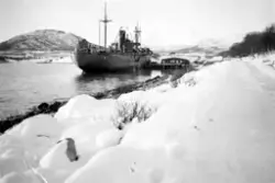 Det tyske transportskipet m/s "Alkaid" RO-11 (5483 BRT) ved 