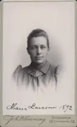 Kvinnoporträtt. Maria Larsson 1892.