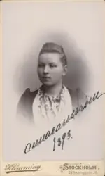Kvinnoporträtt. Anna Carlström 1893.