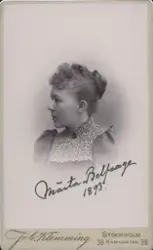 Kvinnoporträtt. Märta Belfrage 1893.