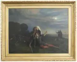 Bjarke og Hjaltes død [Oljemaleri]