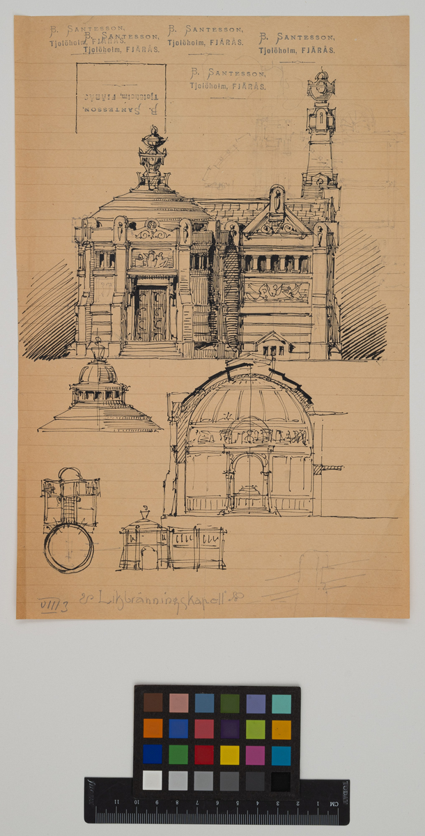 Krematorium, likbränningskapell
Skiss av kapell
