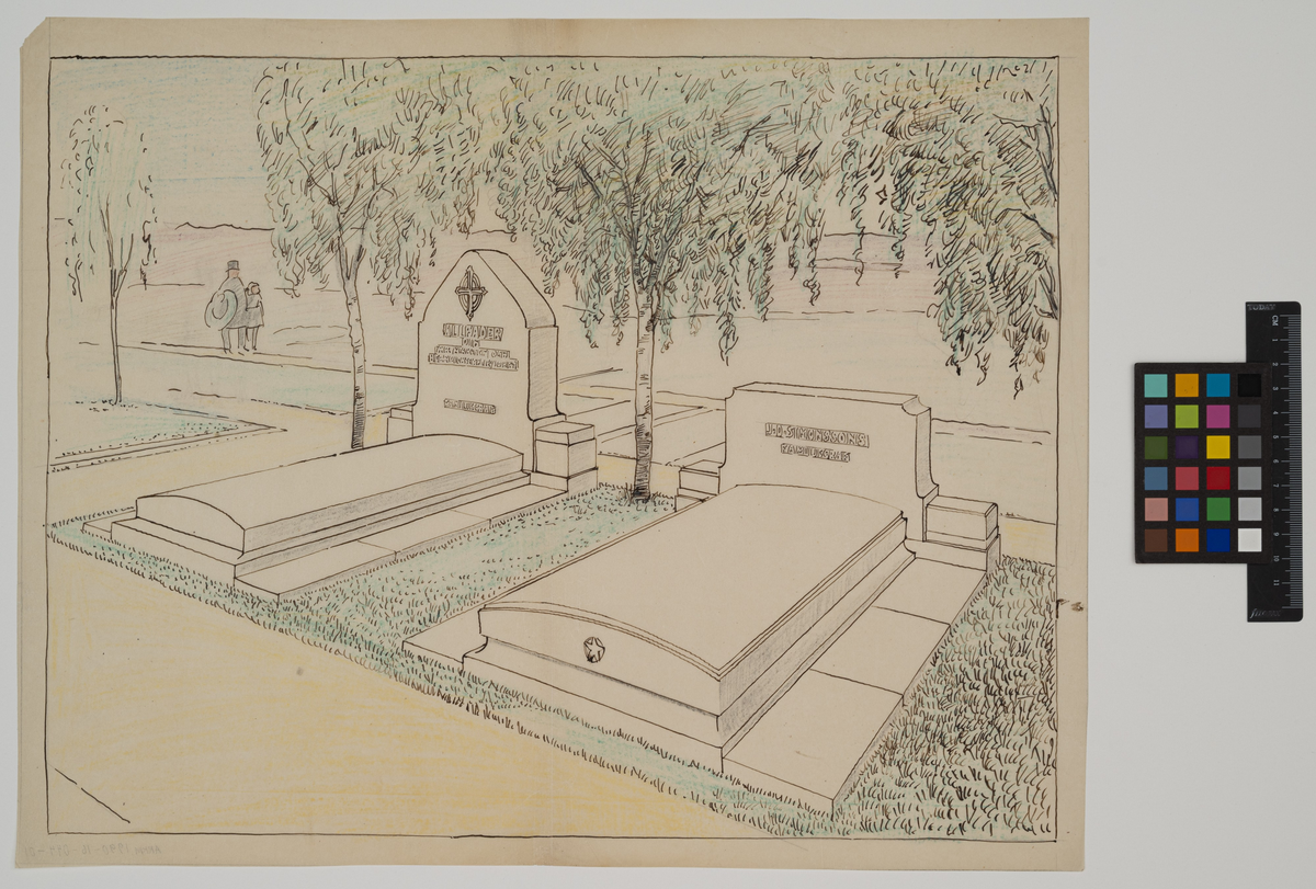 Illustration av gravstenar
J.D. Simonssons famlijegrav
Gravvårdar