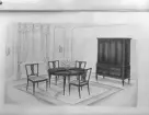 Teckning av matsalsmöbel