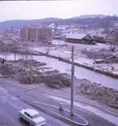Muddring av Mölndalsån inför planerad byggnation av Mölndals