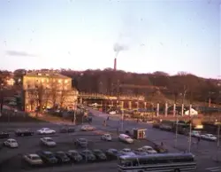 Långt framskriden byggnation av Mölndals bro. I bakgrunden, 