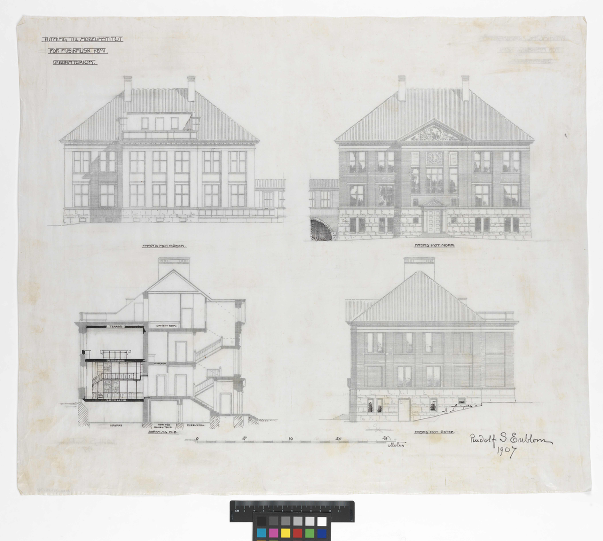 NOBELINSTITUT FÖR FYSIKALISK KEMI OCH PROFESSORSBOSTAD
Fasad och sektion