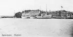 Vykort över Inre hamnen i Söderhamn i början av 1900-talet.