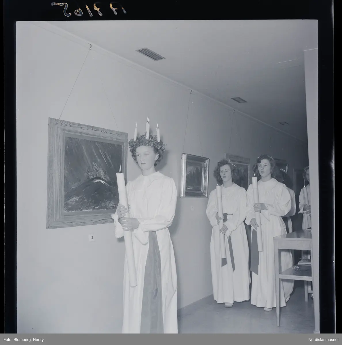 Thuleskolans luciafest 1949.