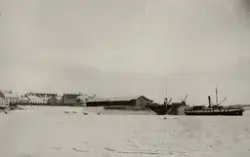 Hamar, Hamarbukta, mjøsbåt, D/S Tordenskjold ligger ved Jern