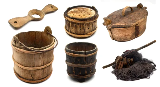 Gjenstandar frå dei eldste stølshusa i museet