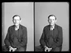 Porträtt, Identitetsfoto, Arvid Rask, Vänsta.
Ur Gustaf Åhmans samling.