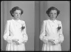 Porträtt, konfirmation, Birgitta Svanström, Vänsta.
Ur Gustaf Åhmans samling.