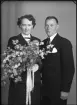 Brudpar. Gunnar Petterson, Barnängsgatan 29, Hallstahammar.
Ur Gustaf Åhmans samling.