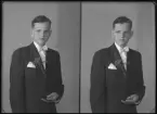 Porträtt, konfirmation. Stig Lindgren, Kolbäck.
Ur Gustaf Åhmans samling.