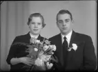 Brudpar. Göte Edvall, Sörstafors.
Ur Gustaf Åhmans samling.