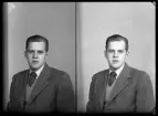 Mansporträtt, körfoto, Ragnar Westin, Gjuterivägen 17, Kolbäck.
Ur Gustaf Åhmans samling.
